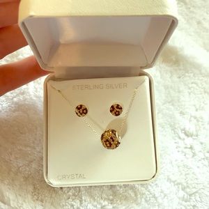 Crystal necklace and earring set NWT